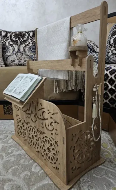 منظم الصلاة الخشبي | منظم الجلباب وسجادة الصلاة Support de prière en bois, organisateur jilbab et tapis الصلاة